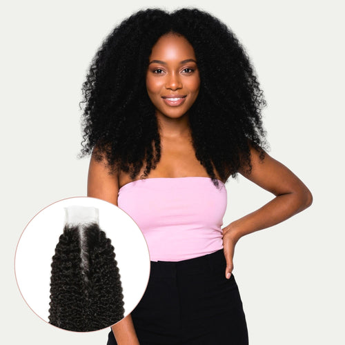 Afro Kinky 2x6 Transparent Lace Human Hair Closure - URBANPICK FASHION