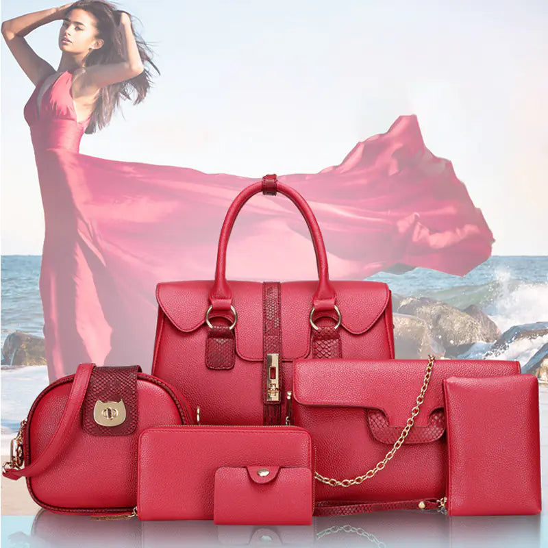 Trendy European Style Snake Print Shoulder Bag Set - URBANPICK FASHION