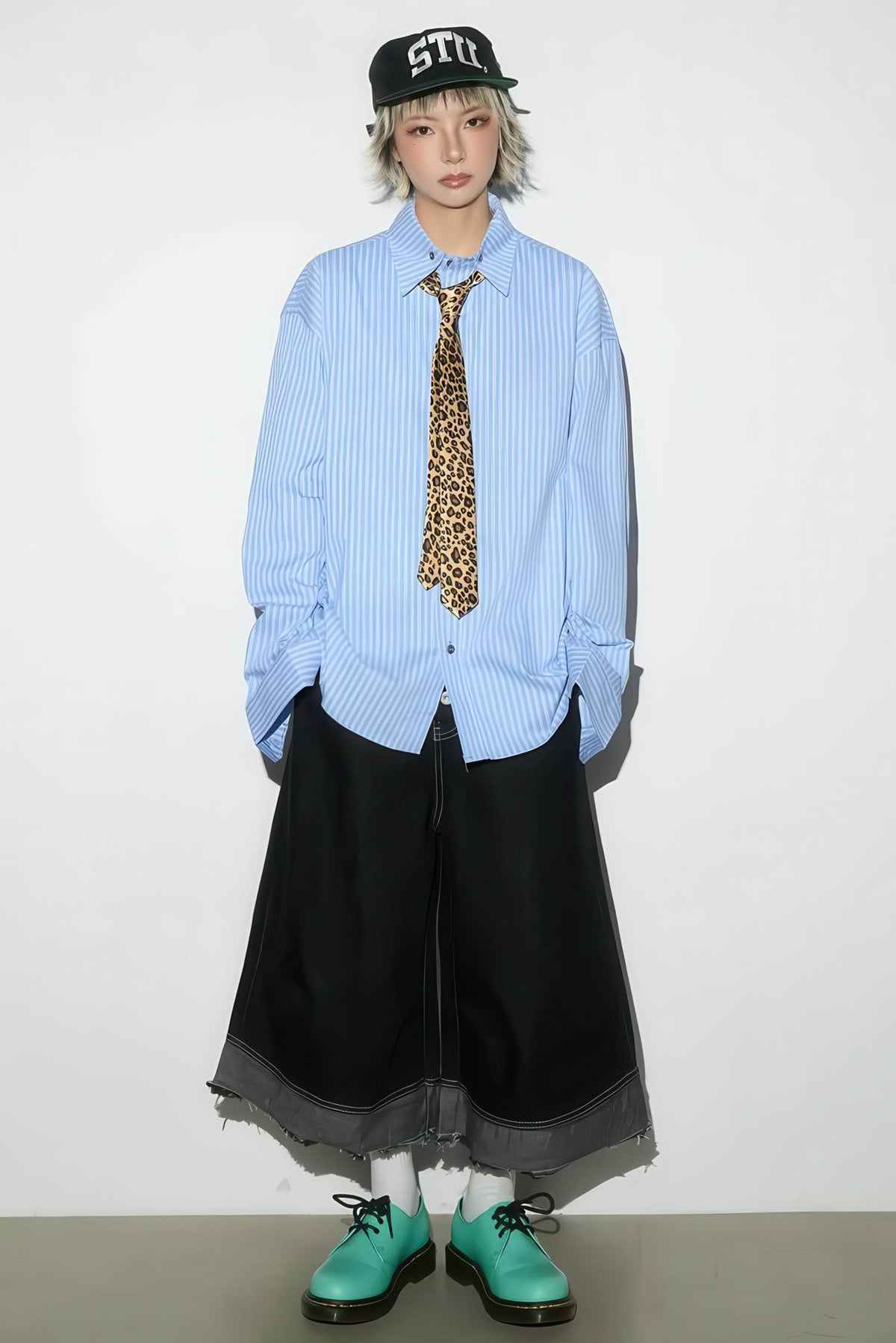 Button-Fly Cropped Jeans - Streetwear Washed Wide Leg Pants - URBANPICK FASHION