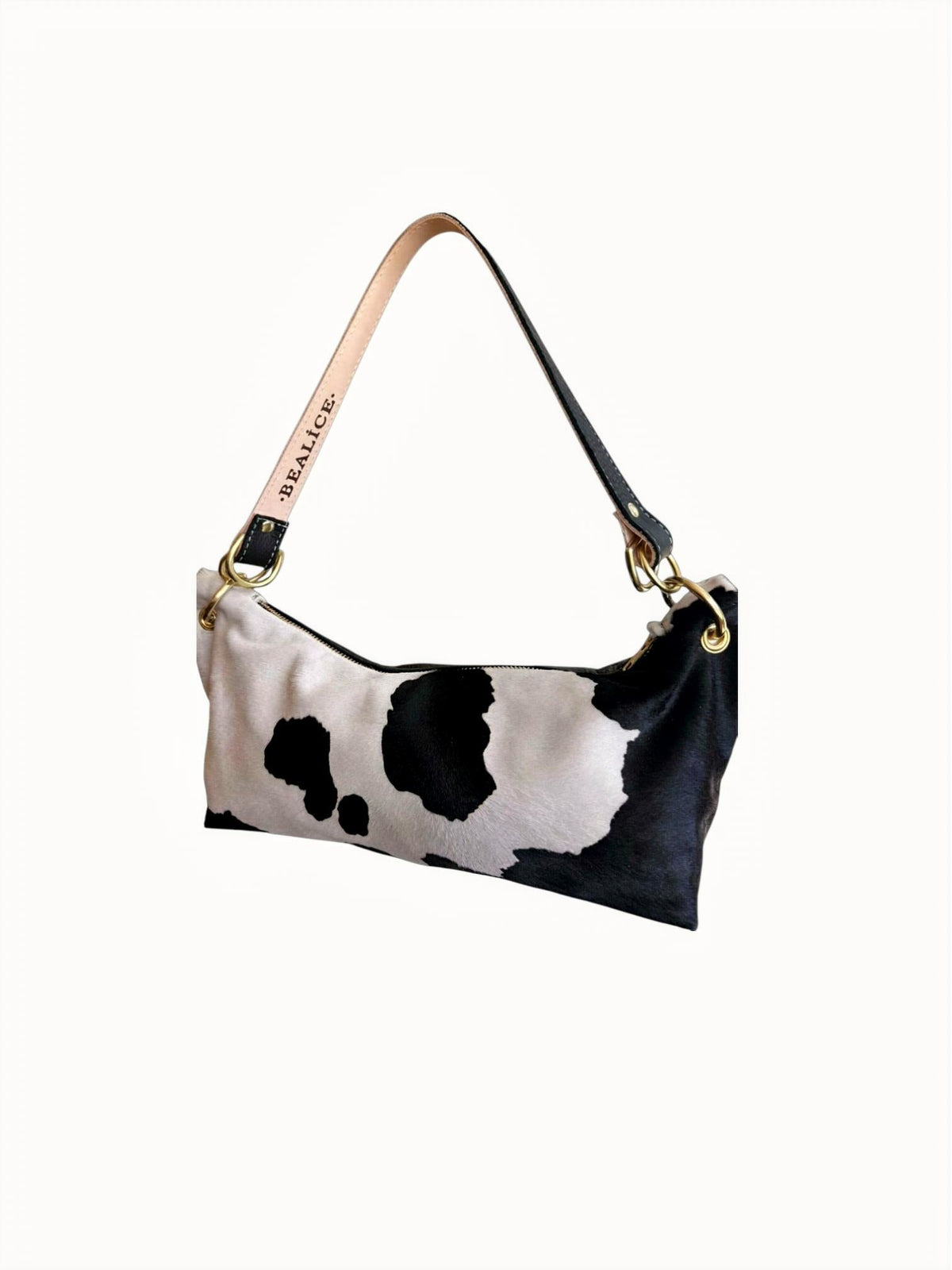 Blair Shoulder Bag, Cow Print-Black - URBANPICK FASHION