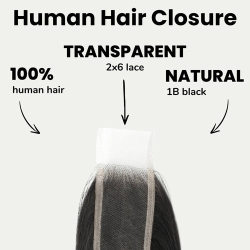 Brazilian Silky Straight 2x6 Transparent Lace Human Hair Closure - URBANPICK FASHION