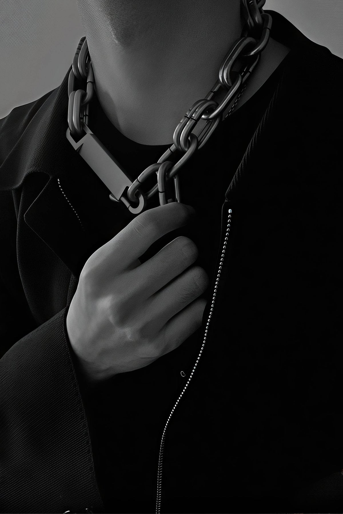 Chunky Metal Chain Necklace - Industrial Unisex Statement Piece - URBANPICK FASHION
