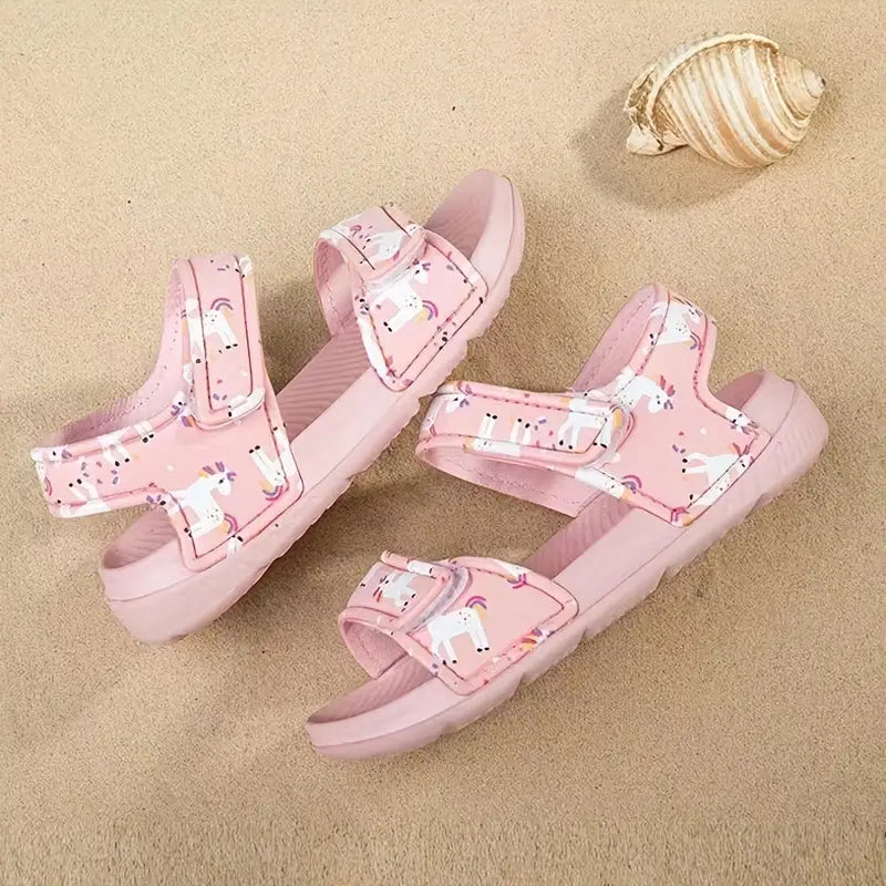 Trendy Girls Cartoon Print Non-Slip Summer Sandals - URBANPICK FASHION