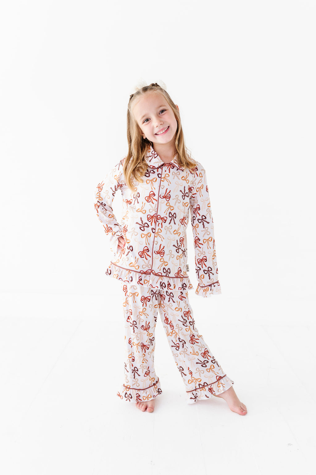 Autumn Ribbons Ruffle Button-Up Set – Toddler & Kids