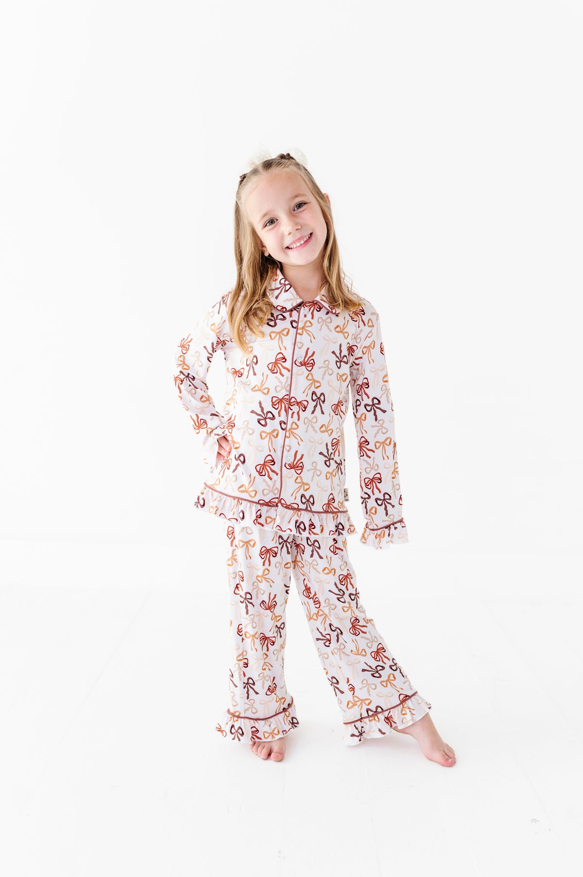 Autumn Ribbons Ruffle Button-Up Set – Toddler & Kids