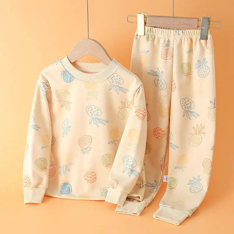 Boys' Cartoon Print Long Sleeve Pajama Set for Kids - URBANPICK FASHION