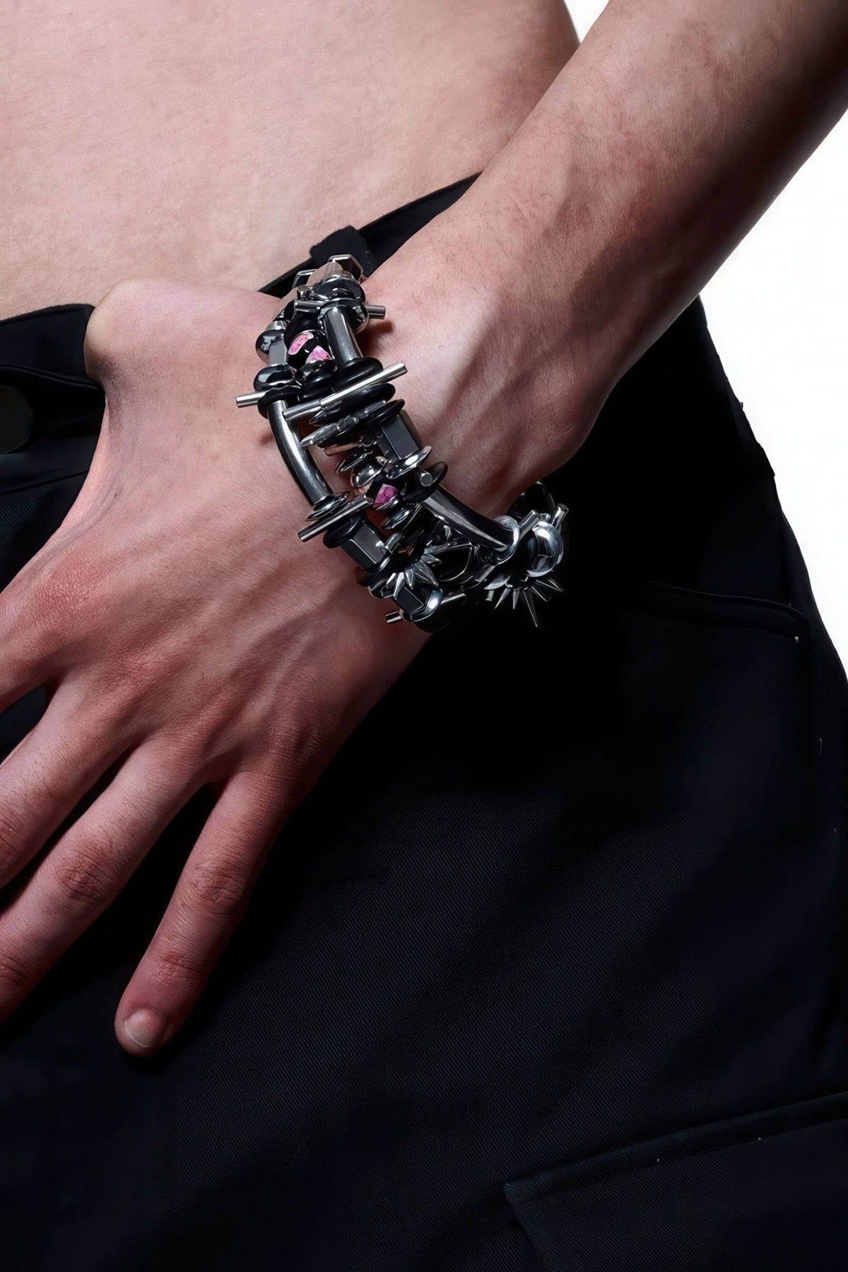 Futuristic Metal Punk Bracelet - URBANPICK FASHION