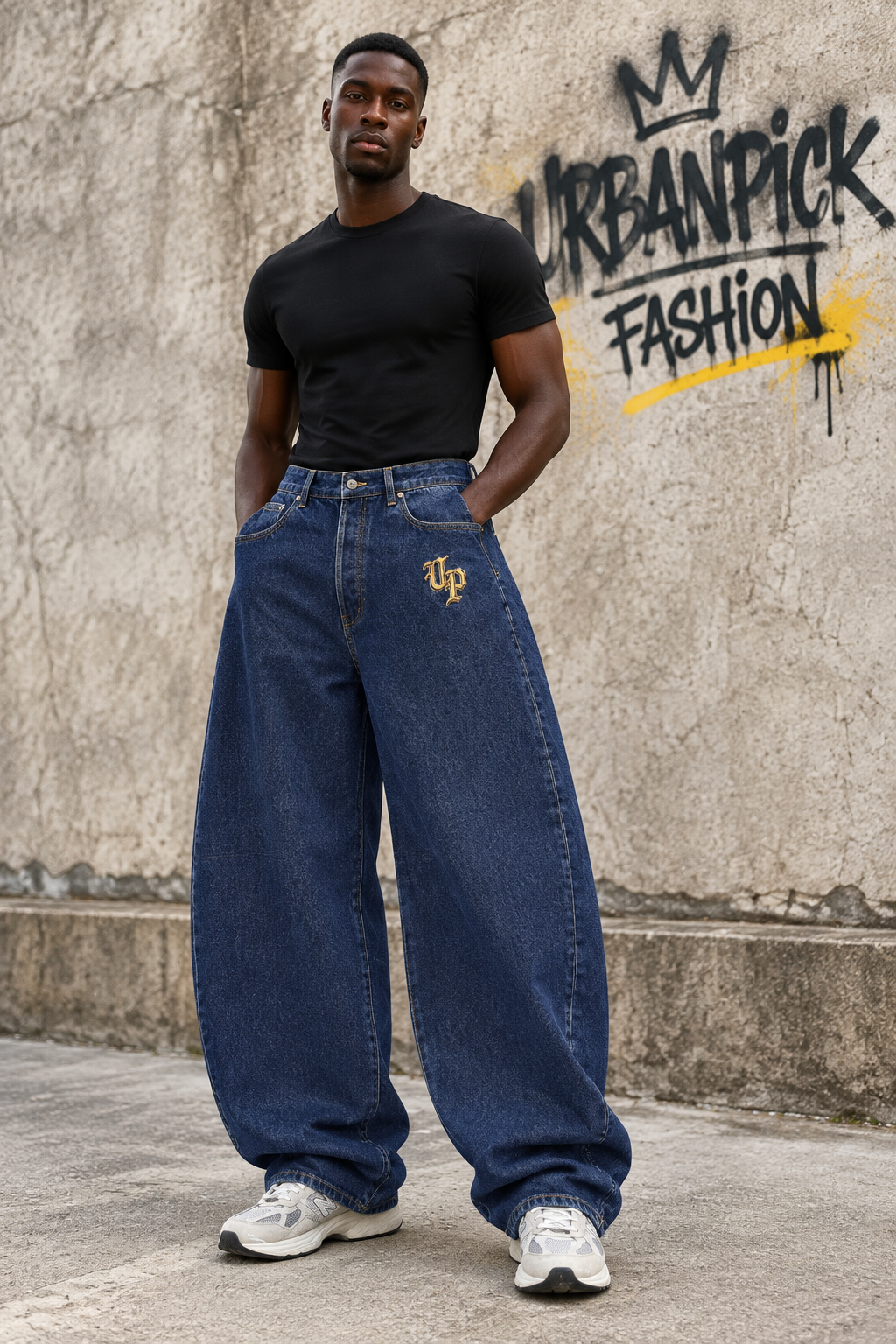 URBANPICK Indigo Wide-Leg Jeans