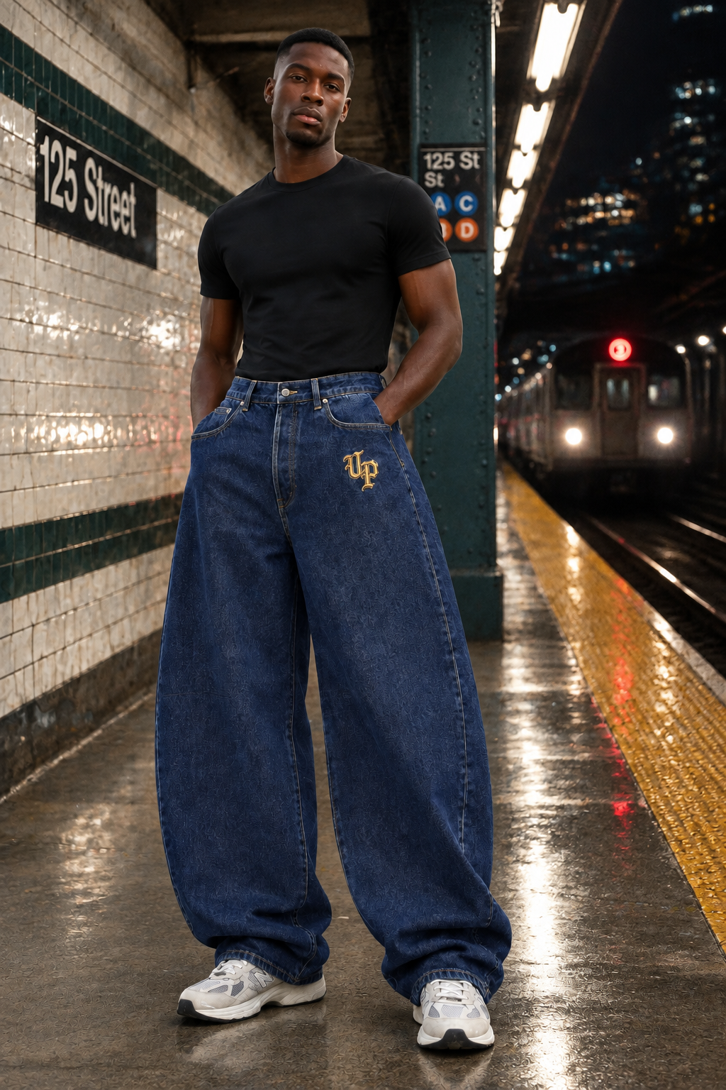 URBANPICK Indigo Wide-Leg Jeans