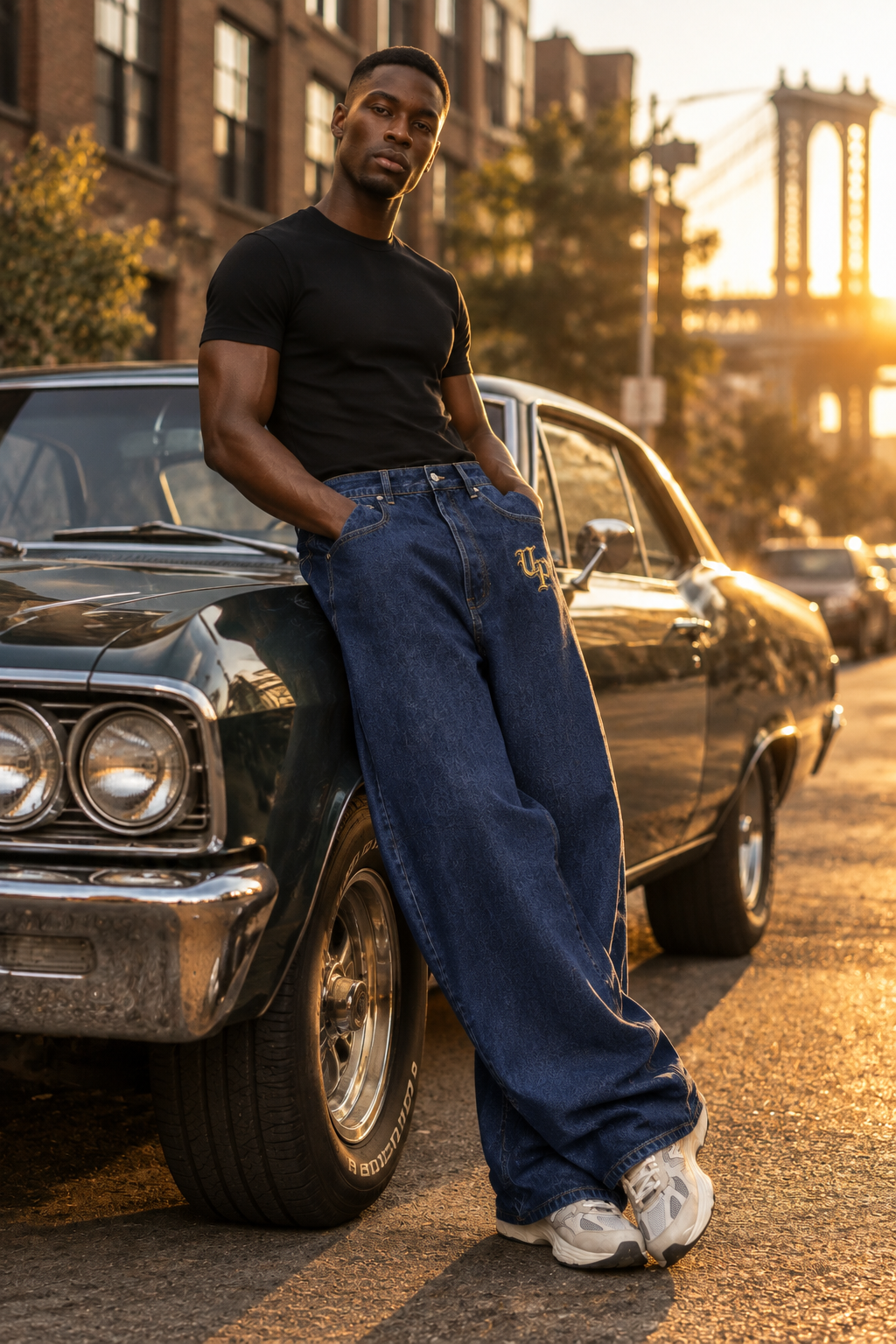 URBANPICK Indigo Wide-Leg Jeans