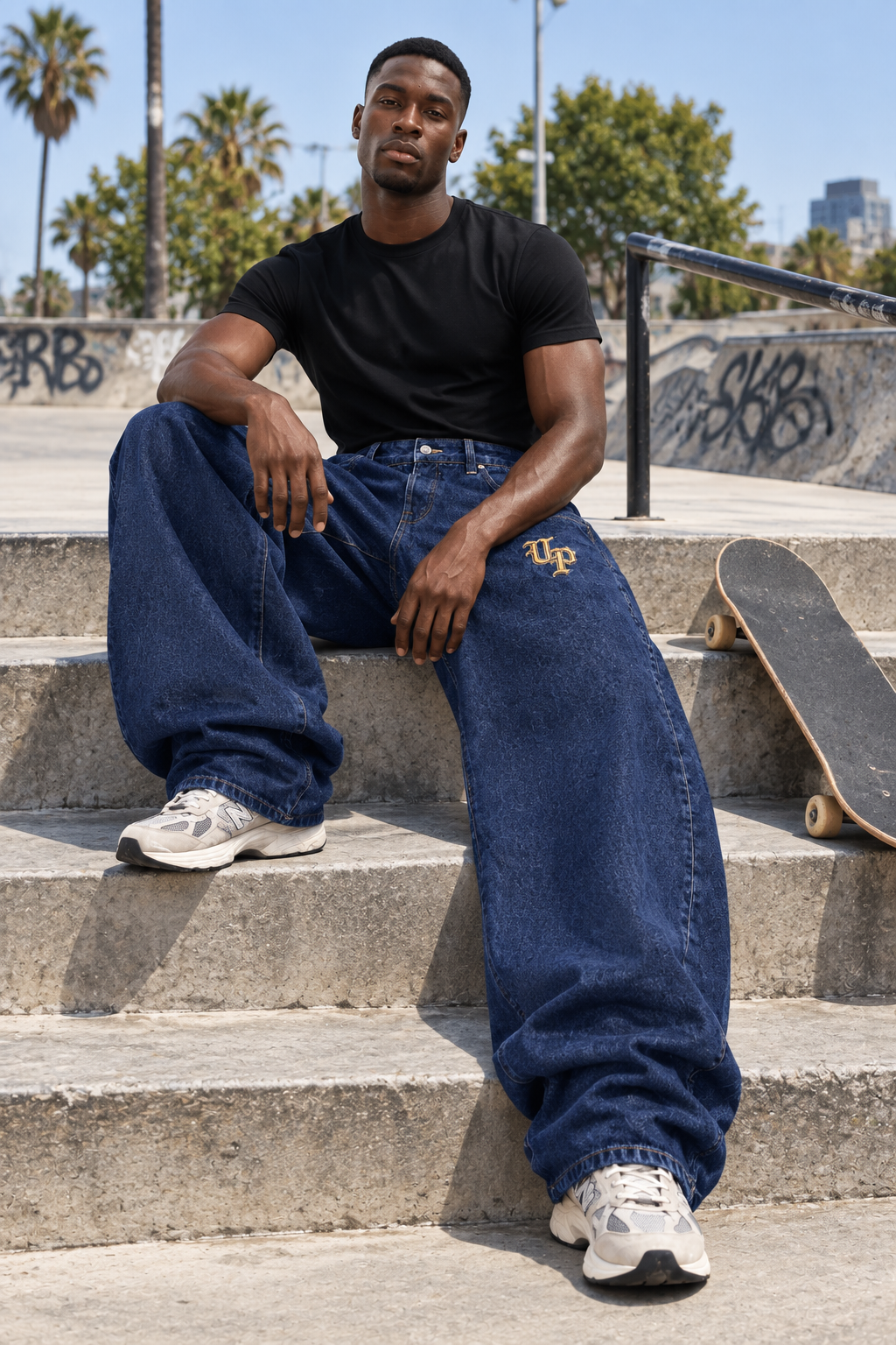 URBANPICK Indigo Wide-Leg Jeans