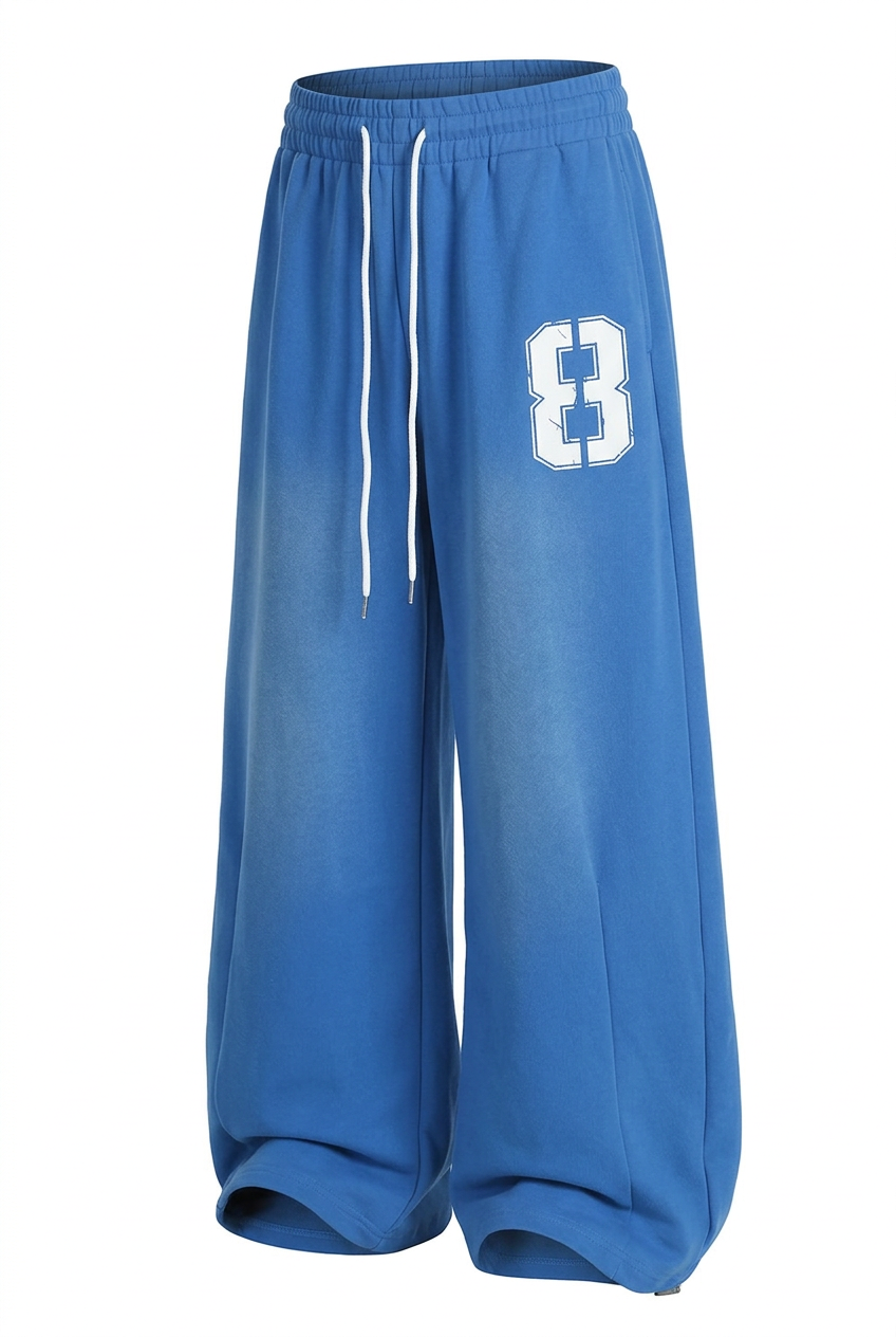 UNISEX Blue Varsity Wide-Leg Pants