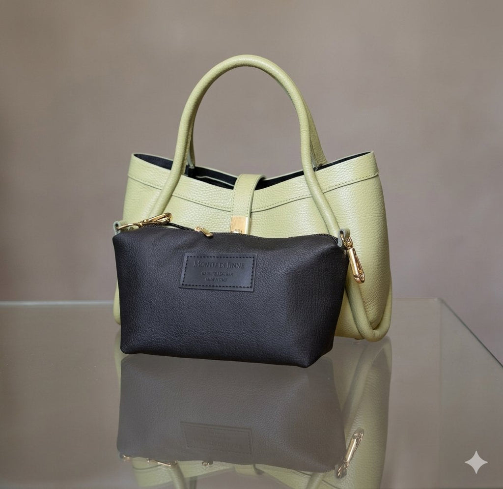 Italia Sage Green Leather Tote – Made in Italy