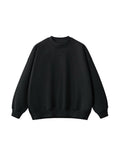 URBANPICK  FASHION Heavyweight Oversized Side-Slit Crewneck Sweatshirt – Black