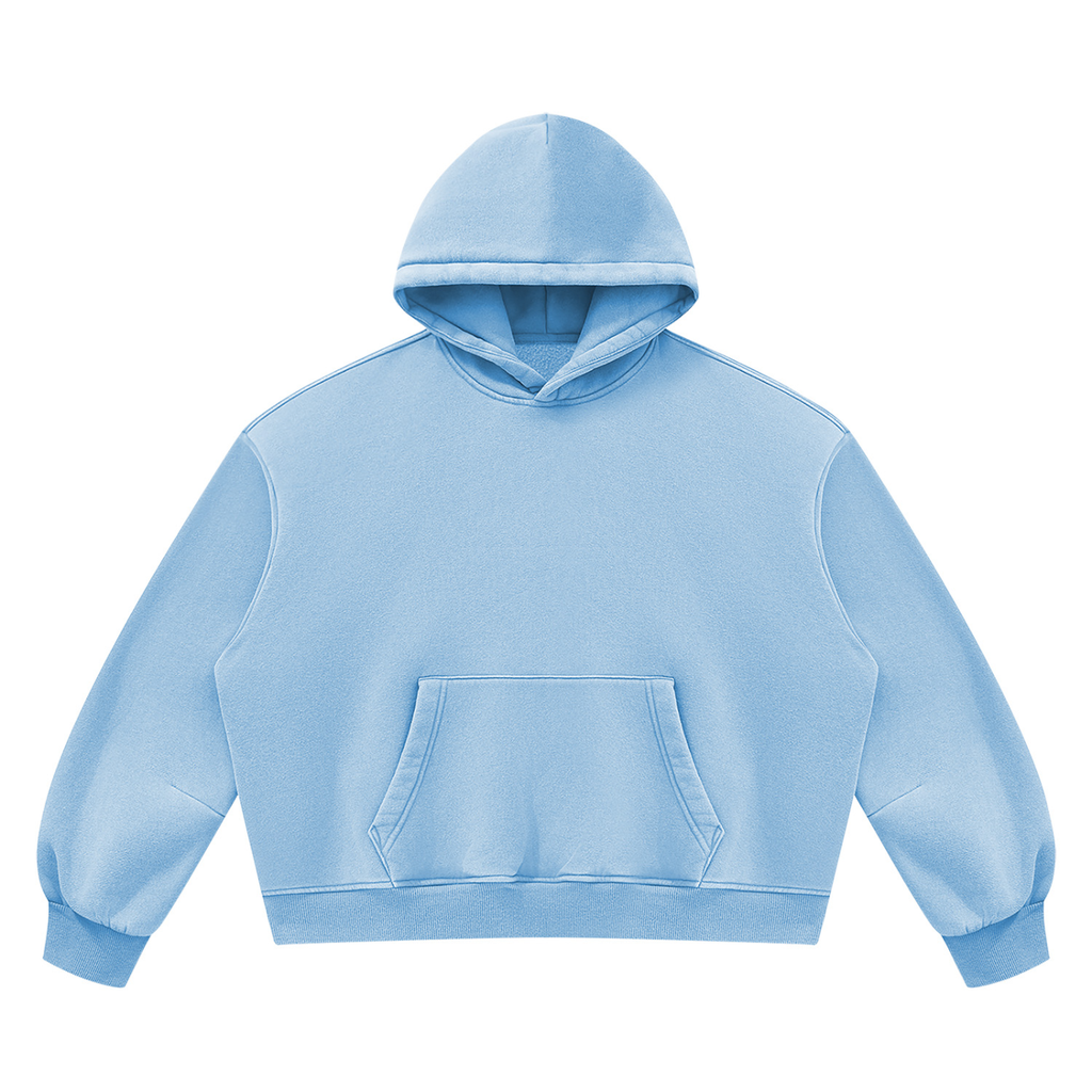 Heavy Back-Print Hoodie – blue Light