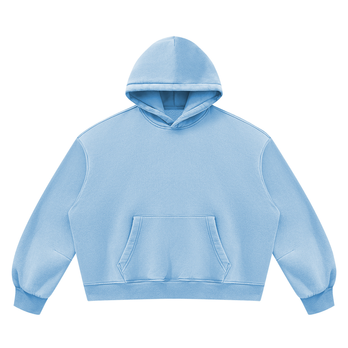 Heavy Back-Print Hoodie – blue Light