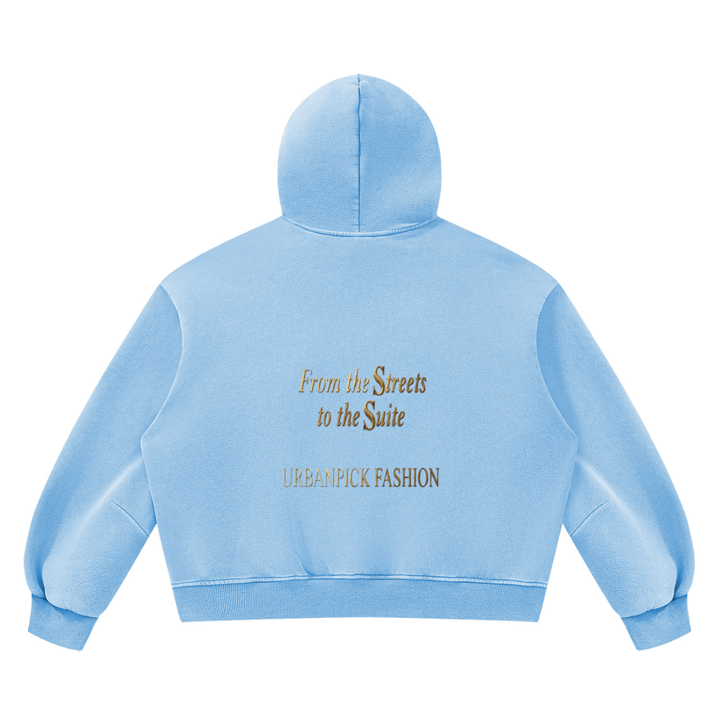 Heavy Back-Print Hoodie – blue Light