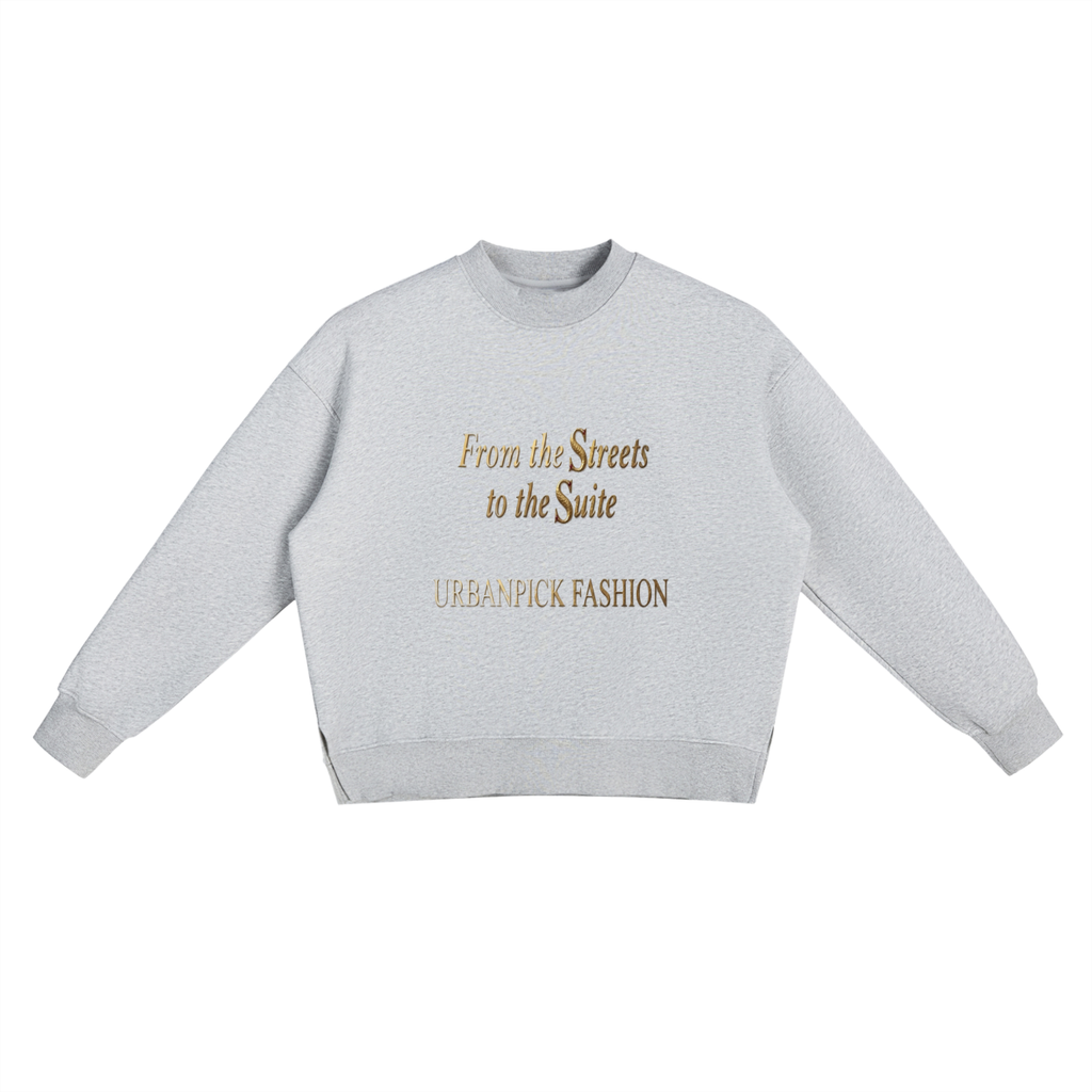 URBANPICK Signature Side-Slit Crewneck Sweatshirt – Light Gray