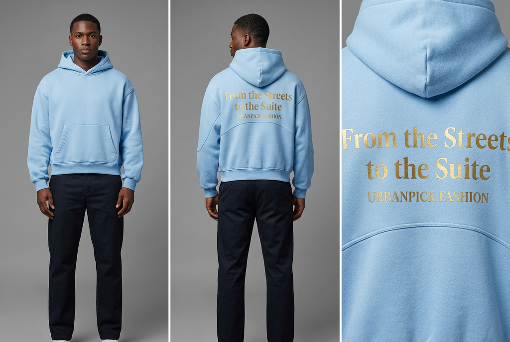 Heavy Back-Print Hoodie – blue Light