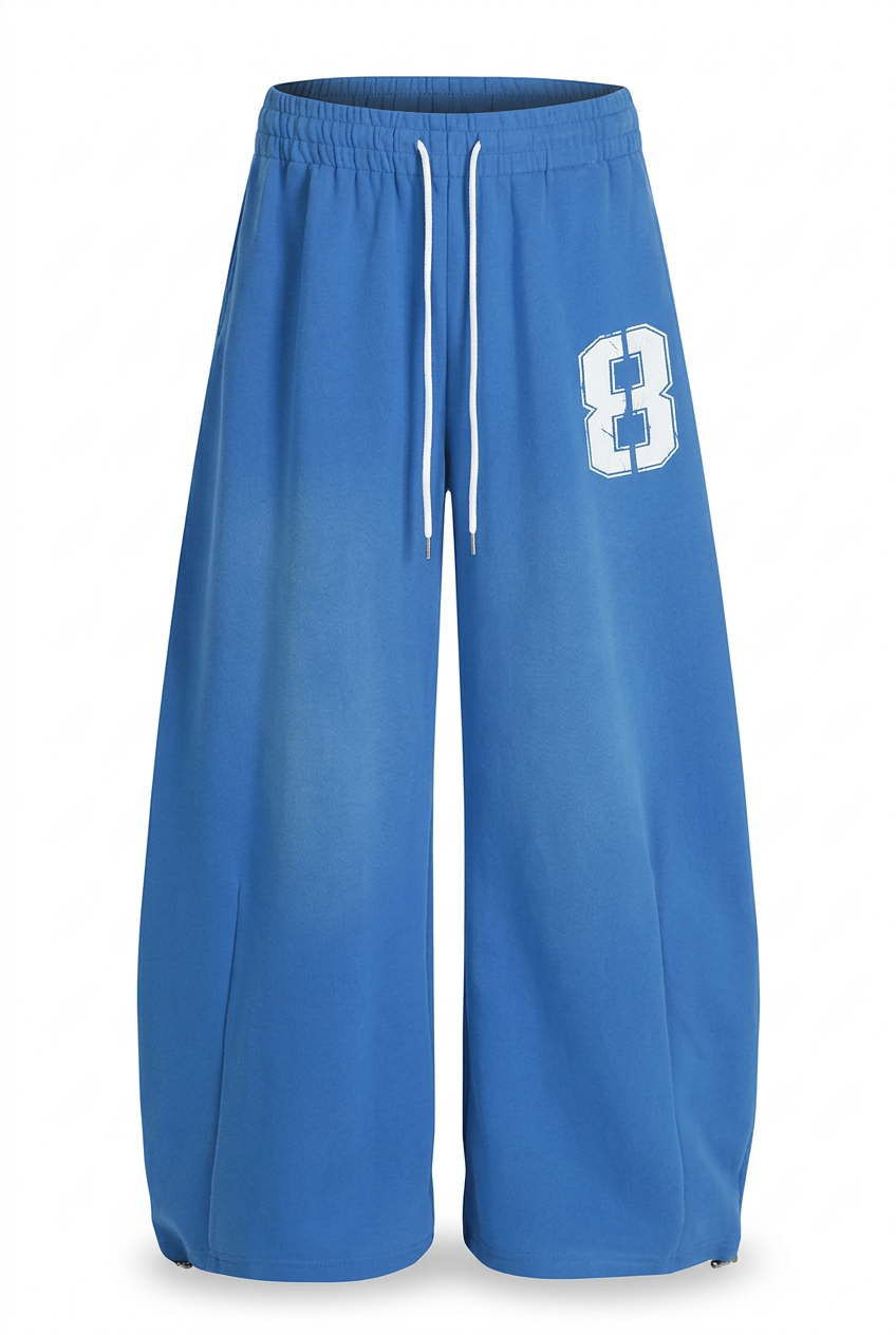 UNISEX Blue Varsity Wide-Leg Pants