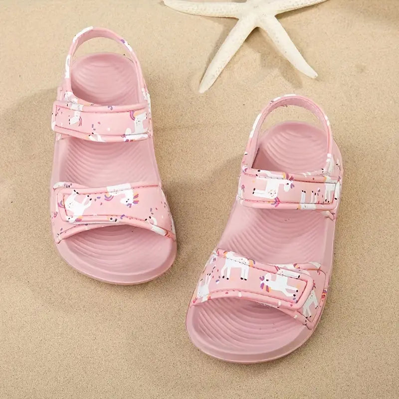 Trendy Girls Cartoon Print Non-Slip Summer Sandals - URBANPICK FASHION