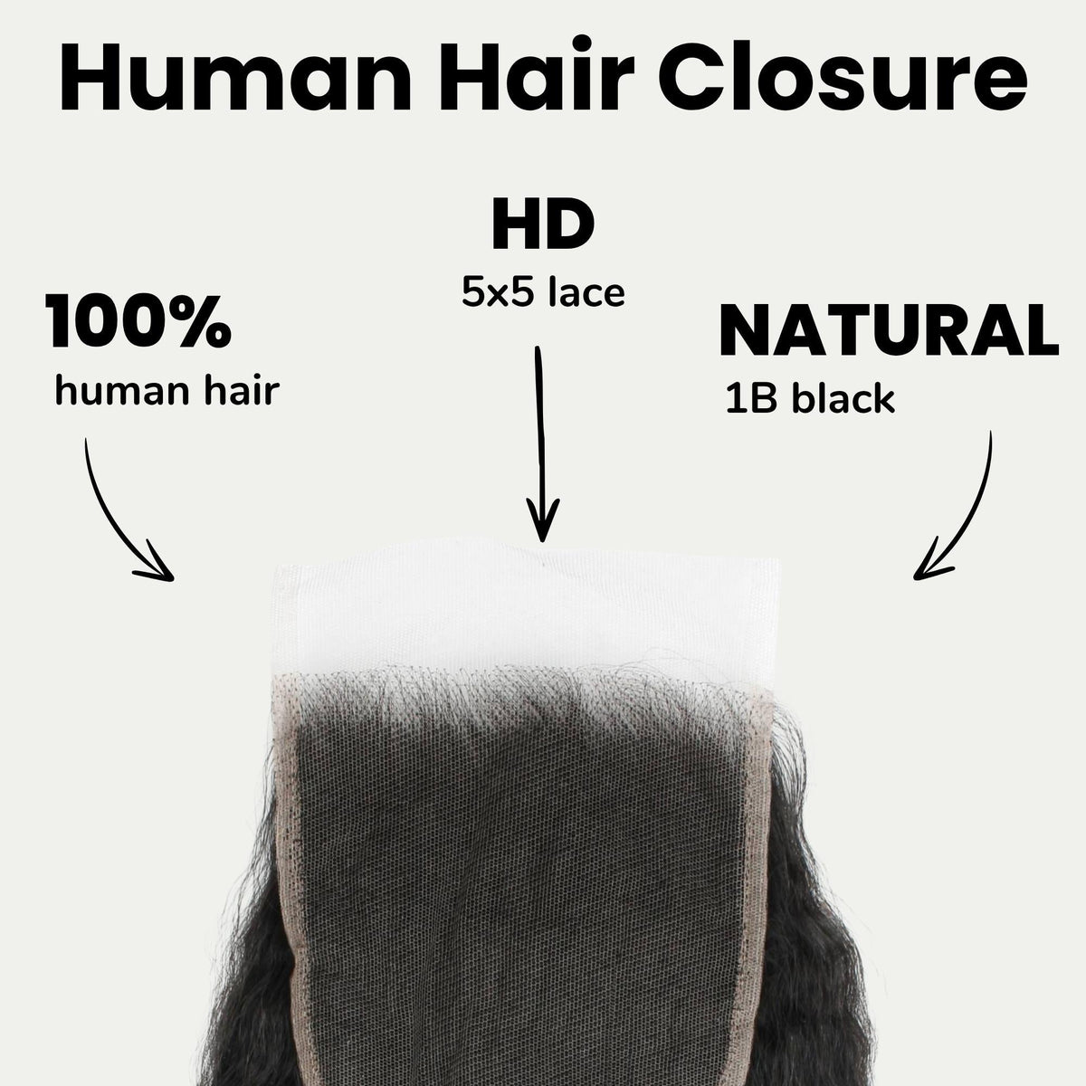 Kinky Straight 5x5 HD Lace Human Hair Closure - URBANPICK FASHION
