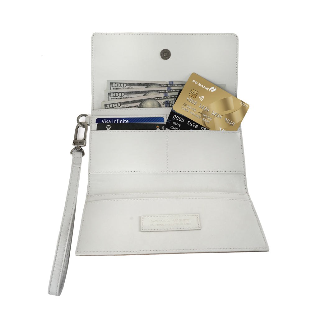 Handtooled Drover Wallet - Ivory Dust - URBANPICK FASHION