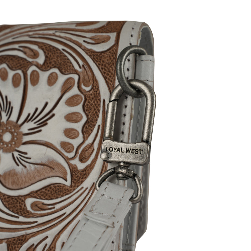 Handtooled Drover Wallet - Ivory Dust - URBANPICK FASHION