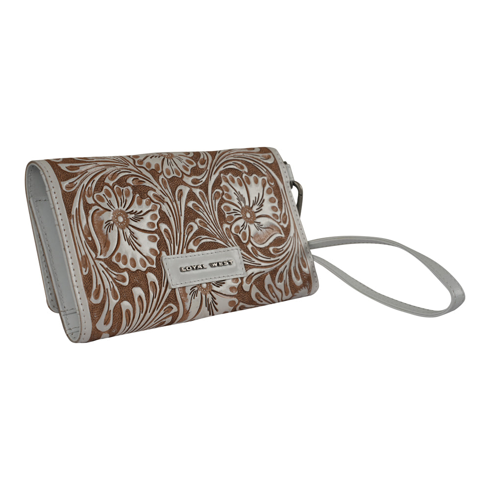 Handtooled Drover Wallet - Ivory Dust - URBANPICK FASHION