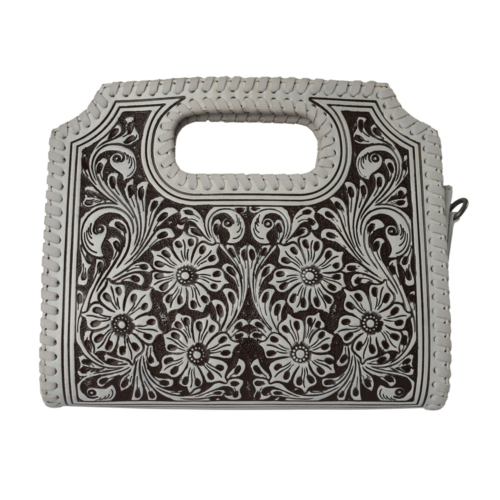 Handtooled Alma Medium Handbag - Ivory Dust - URBANPICK FASHION