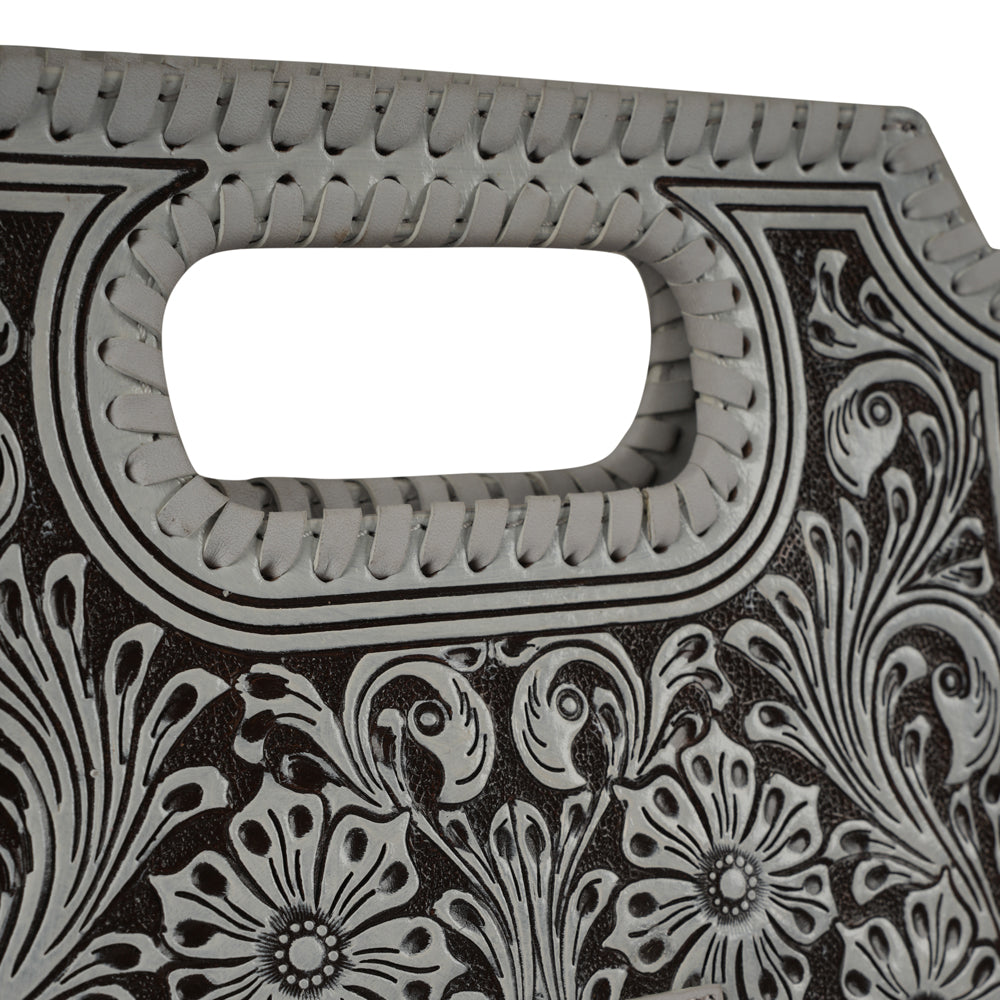 Handtooled Alma Medium Handbag - Ivory Dust - URBANPICK FASHION