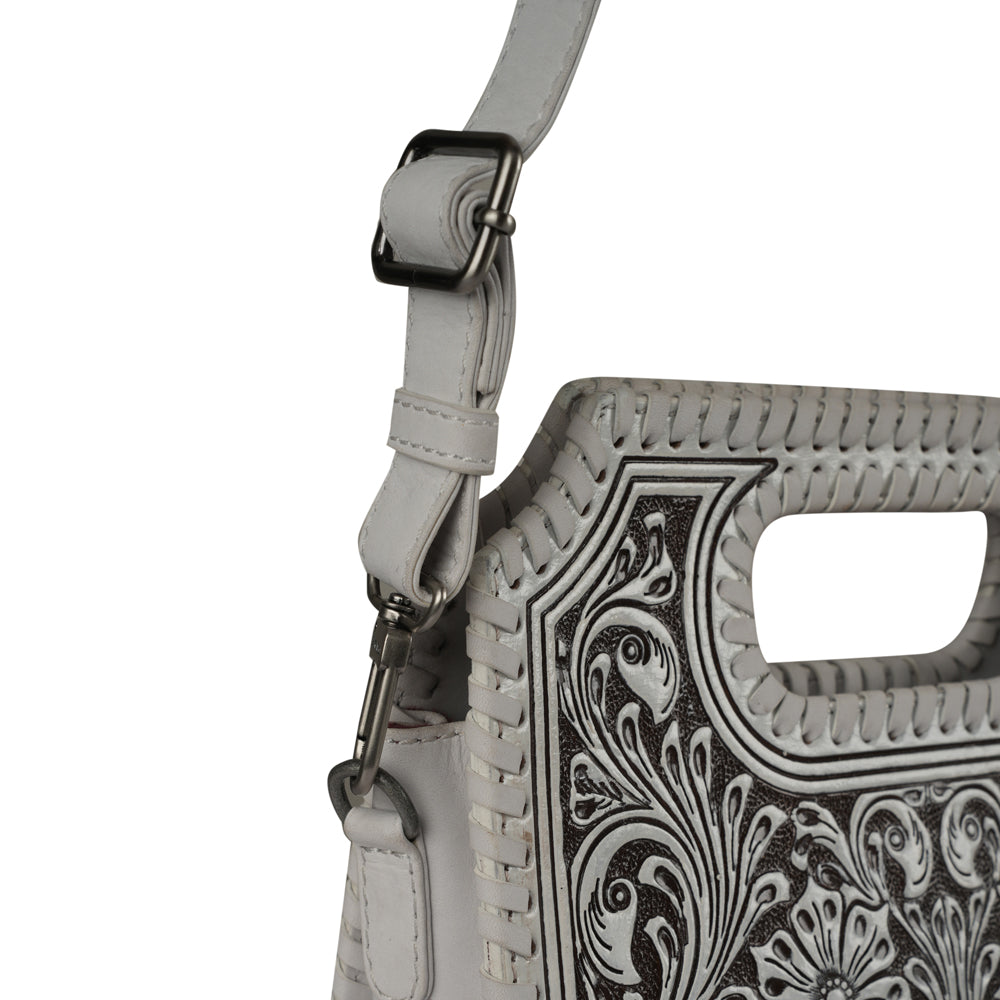 Handtooled Alma Medium Handbag - Ivory Dust - URBANPICK FASHION