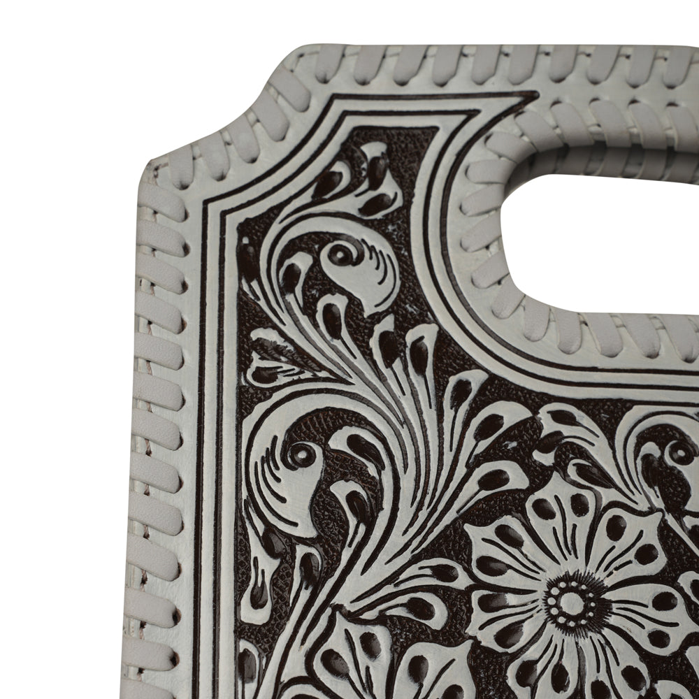 Handtooled Alma Medium Handbag - Ivory Dust - URBANPICK FASHION