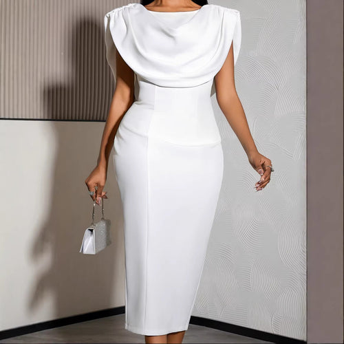 Arrival Sexy Halter off Shoulder Graceful Formal Dress Slim Sleeveless Cocktail Elegant Dress - URBANPICK FASHION