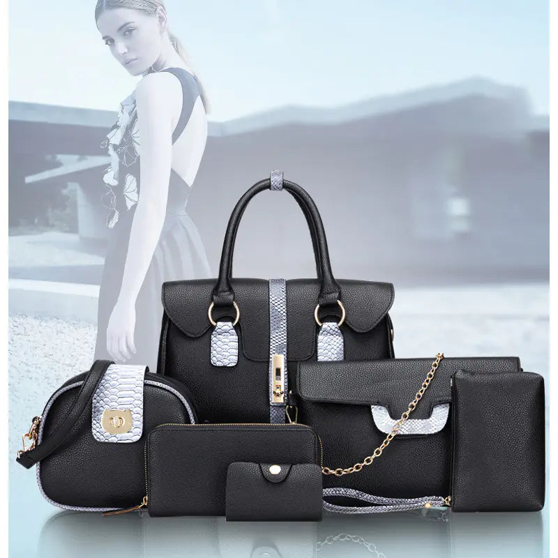 Trendy European Style Snake Print Shoulder Bag Set - URBANPICK FASHION