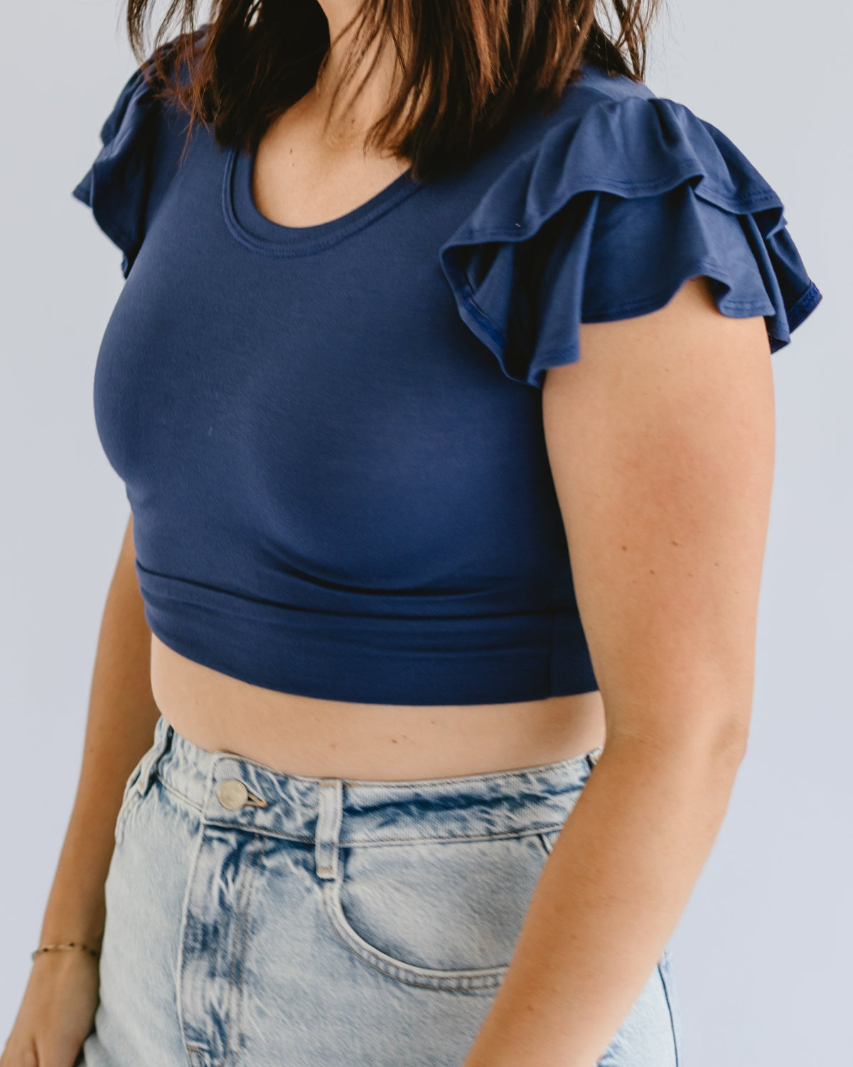 Ruffle Sleeve Halftee - URBANPICK FASHION