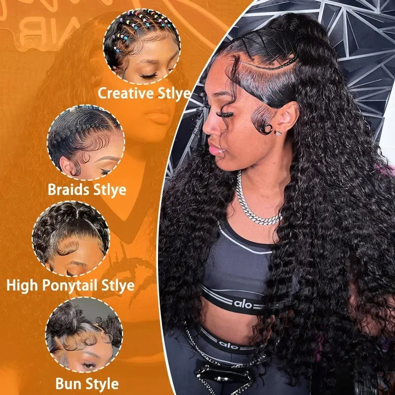40" HD Lace Front Deep Wave Human Hair Wig (13x4 / 13x6)