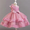 Flower Princess Sequins Baby Wedding Christmas Party Short Sleeveless Dress Birthday Party Wedding Flower Girl Sweet Cute Dress - URBANPICK FASHION