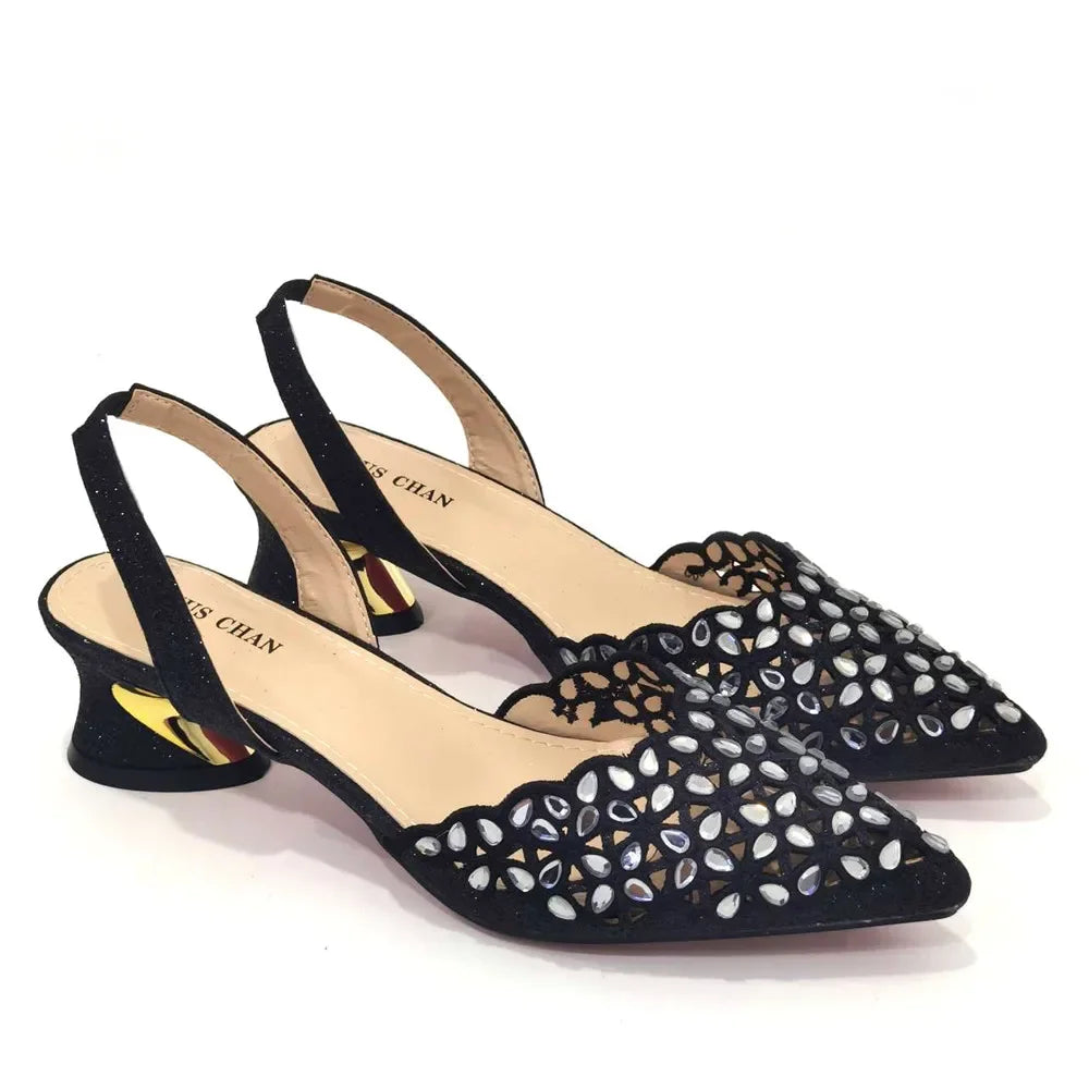 New Low Heel Pointed-Toe Shoes and Bags Set - URBANPICK FASHION