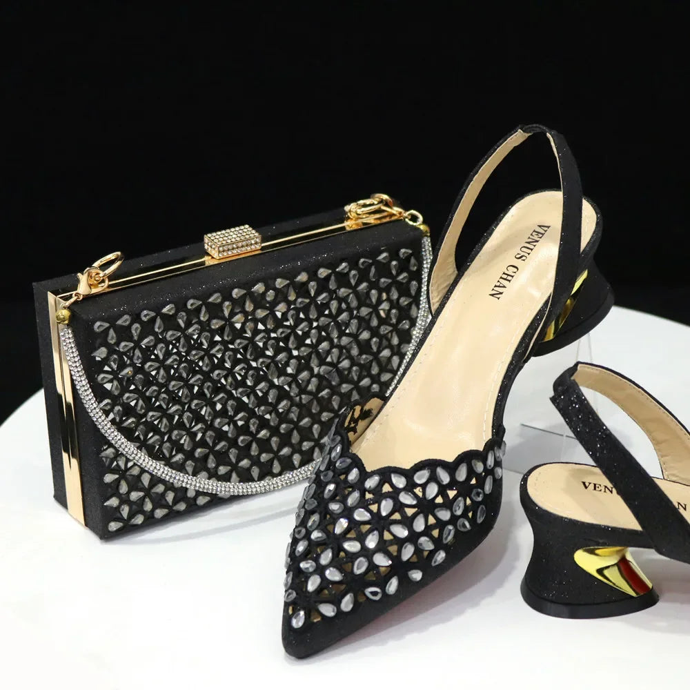 New Low Heel Pointed-Toe Shoes and Bags Set - URBANPICK FASHION
