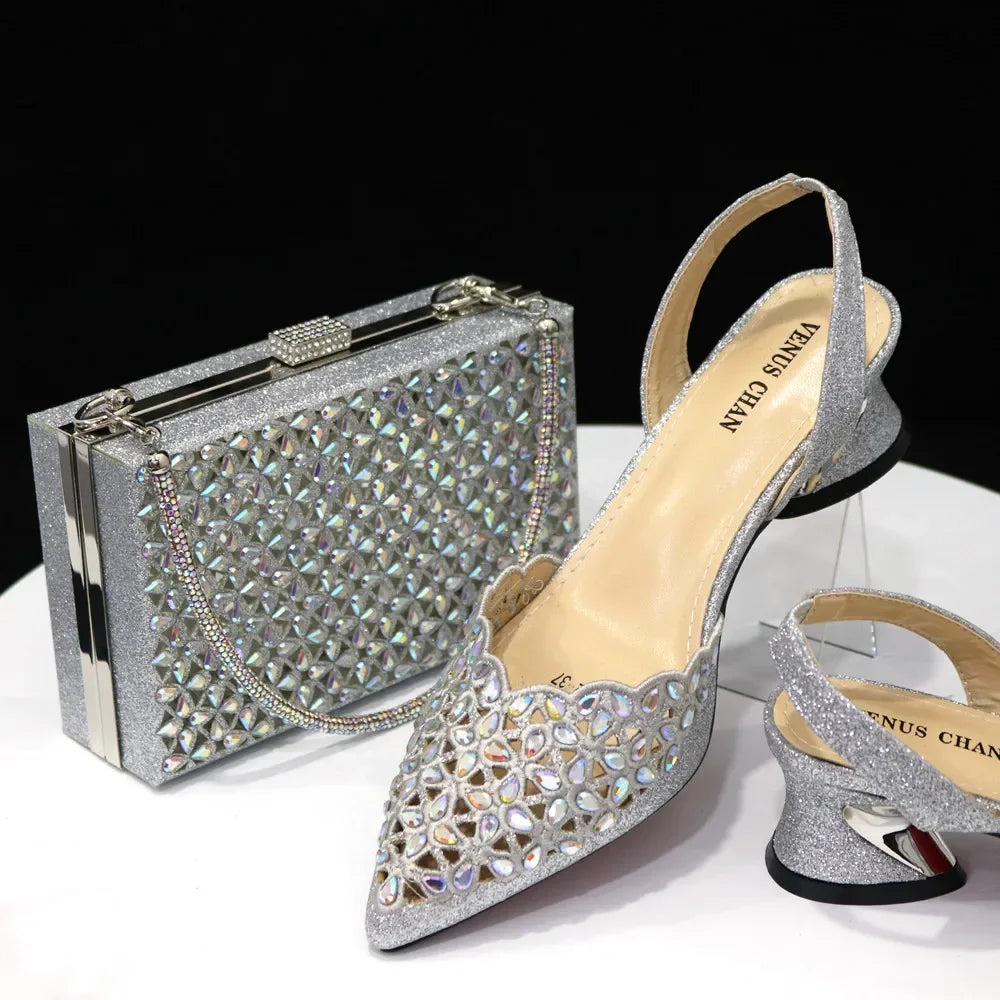 New Low Heel Pointed-Toe Shoes and Bags Set - URBANPICK FASHION