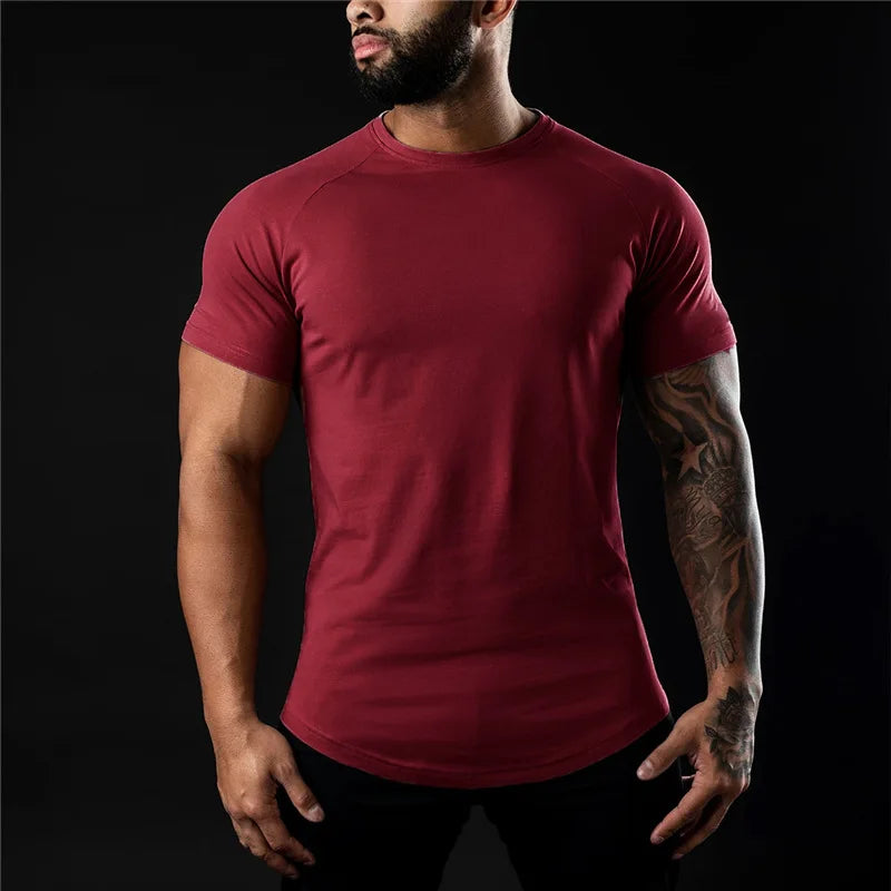 FlexFit Cotton Tee: Summer Athletic Muscle Shirt - URBANPICK FASHION