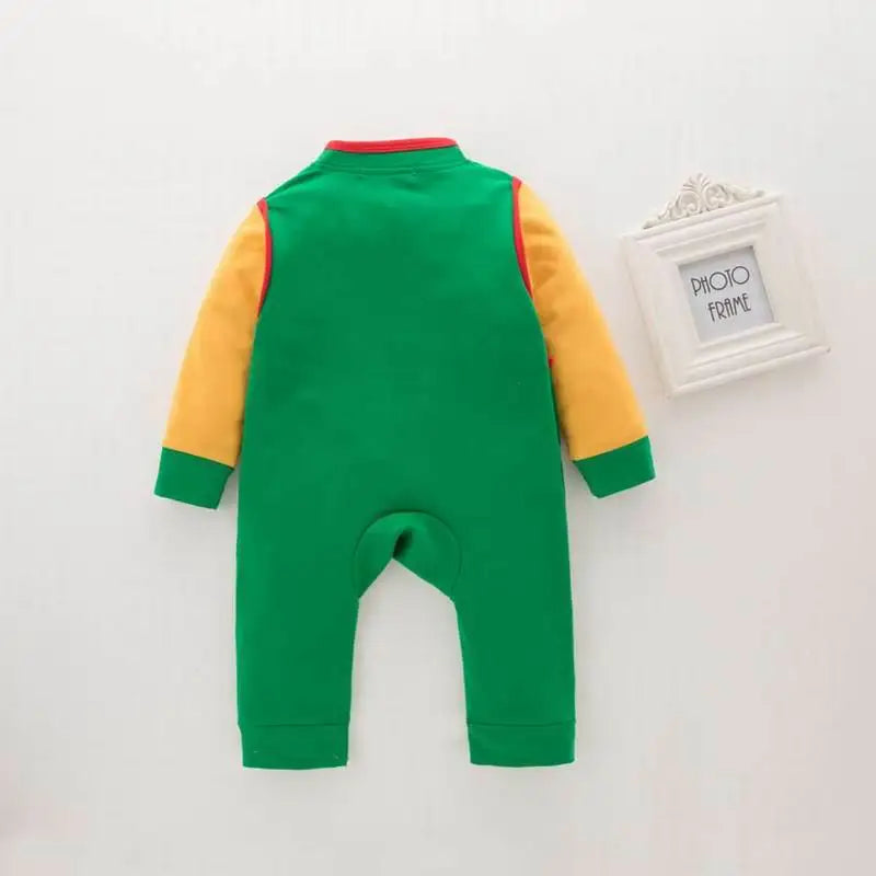 2026 Spring New Baby Boy Romper Cotton Chinese style Long Sleeve Romper Newborn Overalls Baby Clothes 0-2Y E12391 - URBANPICK FASHION