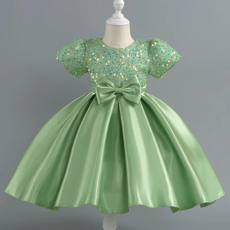 Baby Girls Christmas Dress Sequin ShortSleeve Party Dress Birthday Toddler Dress Wedding Princess Dress for Kid Girl Luxury Cown - URBANPICK FASHION