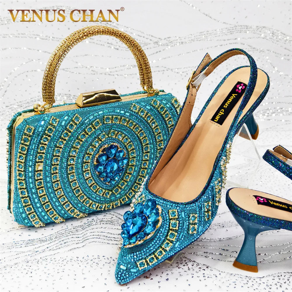 Italian Butter-fly Design Wedding Shoes with Bag Set EDS59 - URBANPICK FASHION