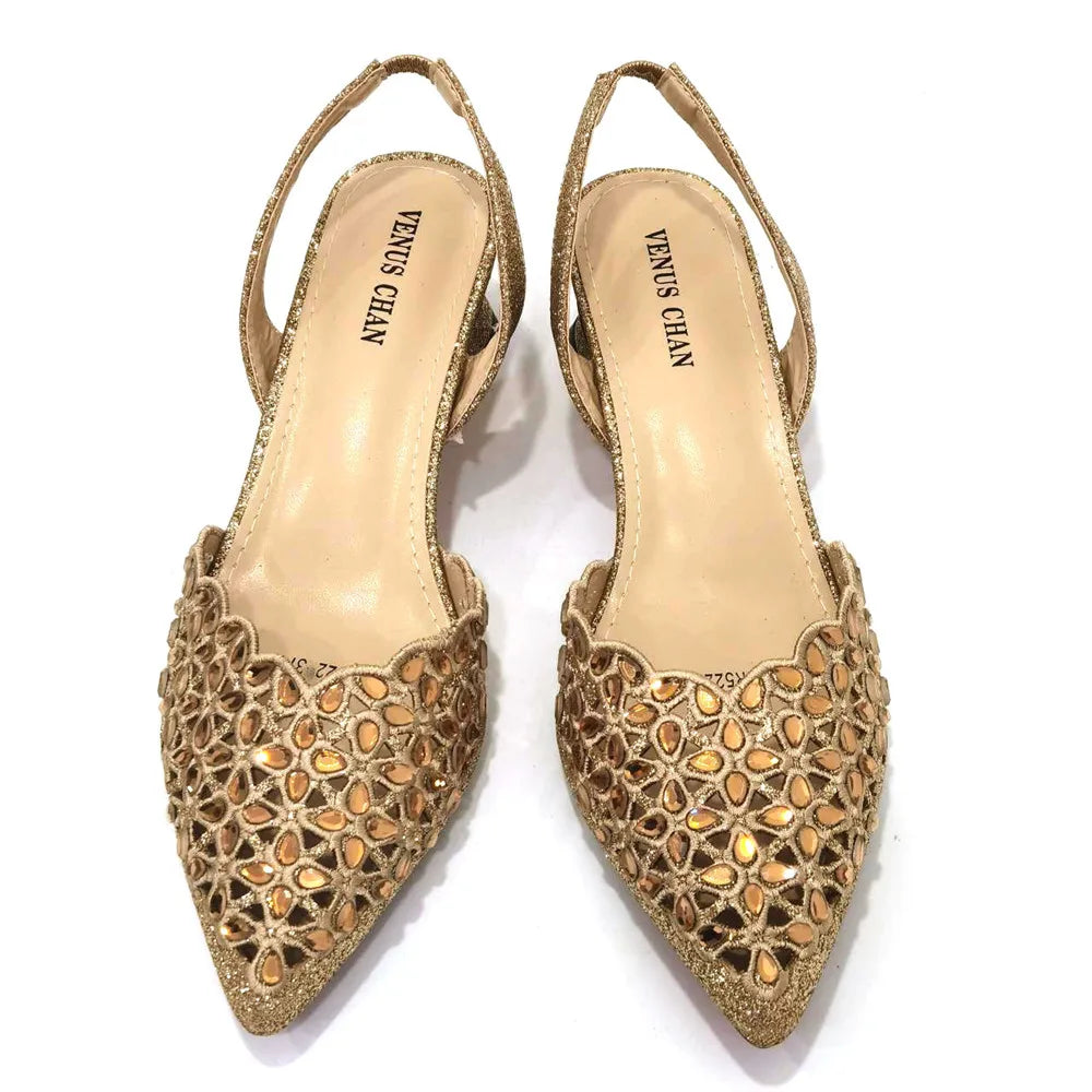New Low Heel Pointed-Toe Shoes and Bags Set - URBANPICK FASHION
