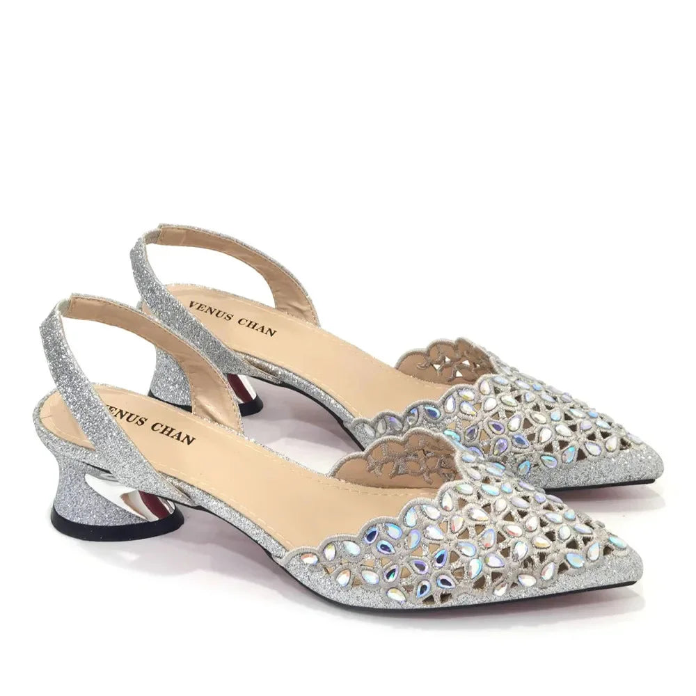 New Low Heel Pointed-Toe Shoes and Bags Set - URBANPICK FASHION