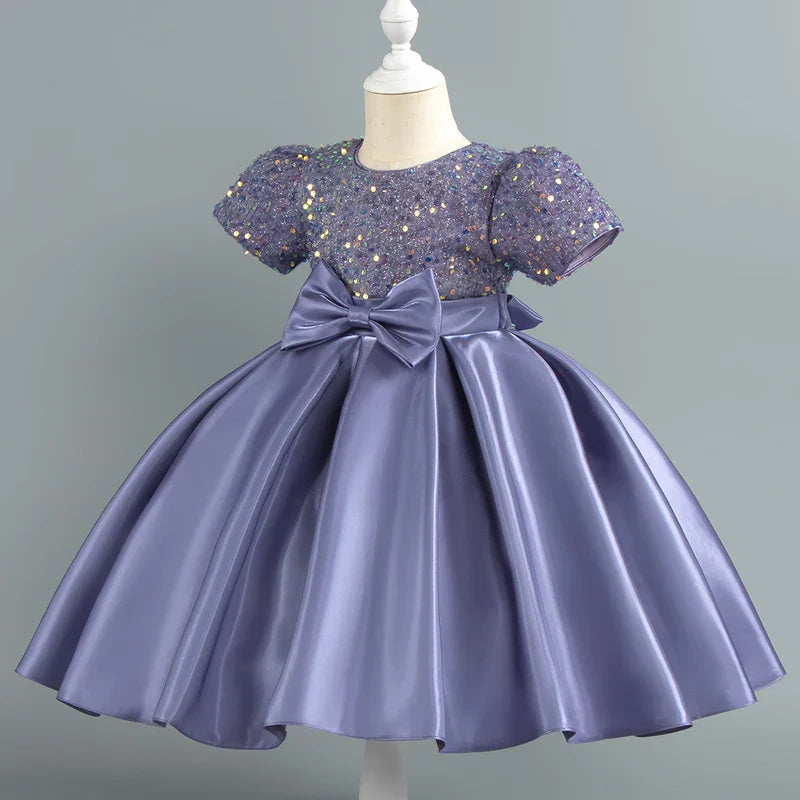 Baby Girls Christmas Dress Sequin ShortSleeve Party Dress Birthday Toddler Dress Wedding Princess Dress for Kid Girl Luxury Cown - URBANPICK FASHION