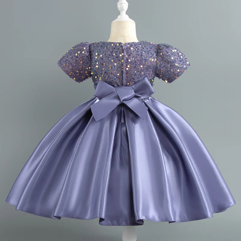Baby Girls Christmas Dress Sequin ShortSleeve Party Dress Birthday Toddler Dress Wedding Princess Dress for Kid Girl Luxury Cown - URBANPICK FASHION