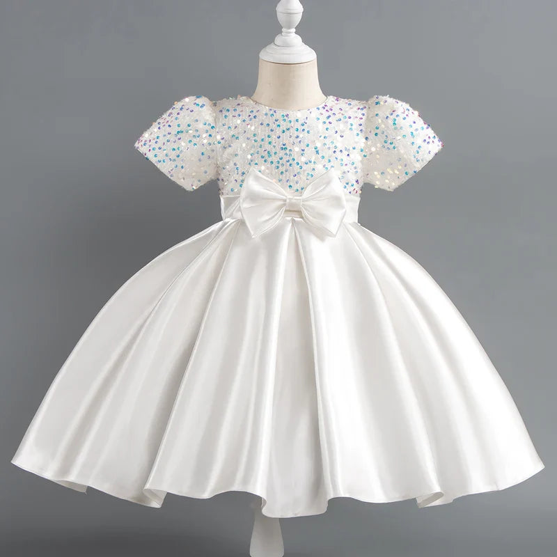 Baby Girls Christmas Dress Sequin ShortSleeve Party Dress Birthday Toddler Dress Wedding Princess Dress for Kid Girl Luxury Cown - URBANPICK FASHION
